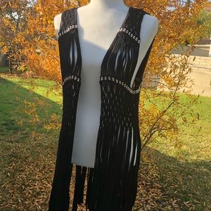 Bebe Black fringe vest!! 😍